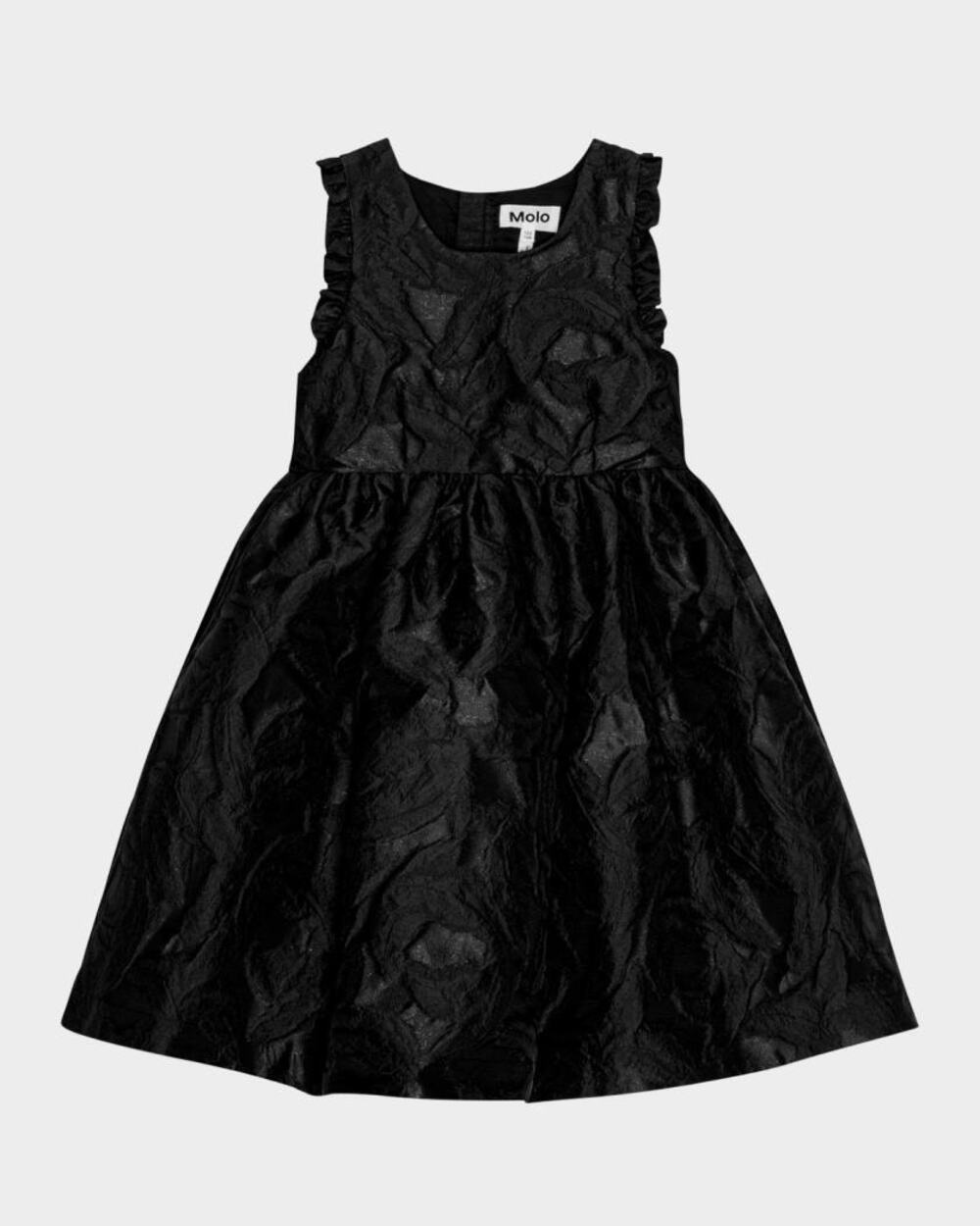 083-Molo Girls Black Cortney Textured Jacquard Special Occasion Dress Size 9/10
